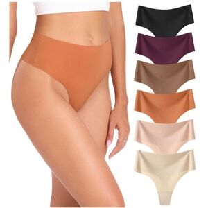 Wealurre High Waisted Seamless Breathable No Show Thongs/Panties 6 Pack | NEW!🖤